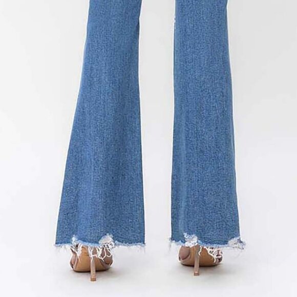 NWT Flying Monkey High Rise Panel Flare Jeans - Picture 11 of 16